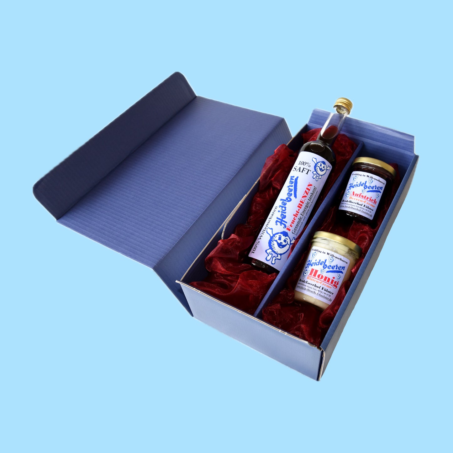 Geschenkbox (Saft, Honig und Aufstrich)